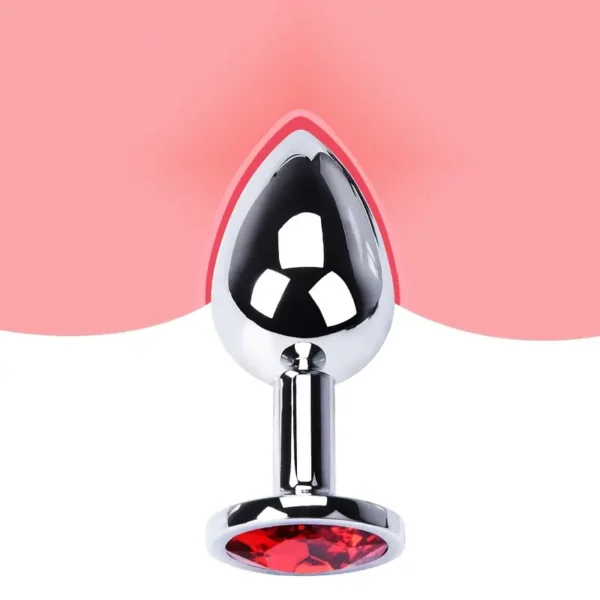 JUIIETTE Plug anal acier diamant rouge