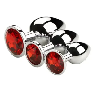 JUIIETTE Plug anal acier diamant rouge