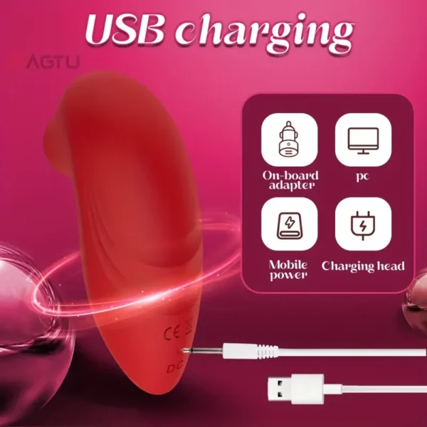 4 ALICE Vibromasseur rouge en Silicone