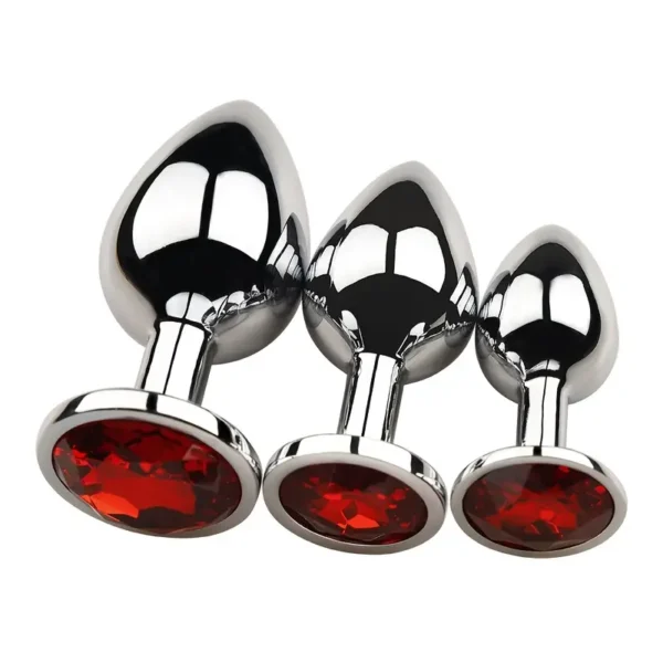JUIIETTE Plug anal acier diamant rouge